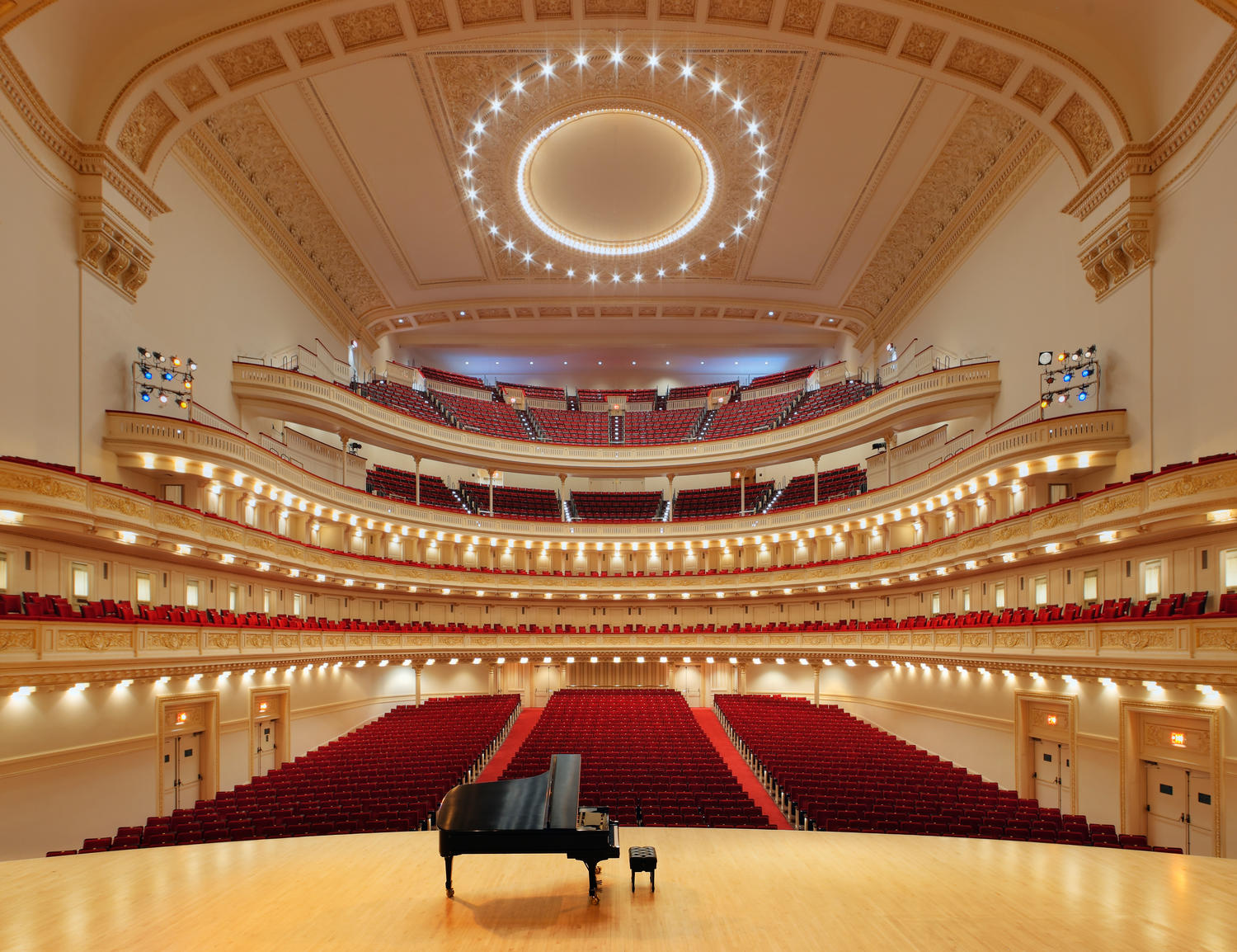 The auditorium and stage inside Carnegie Hall